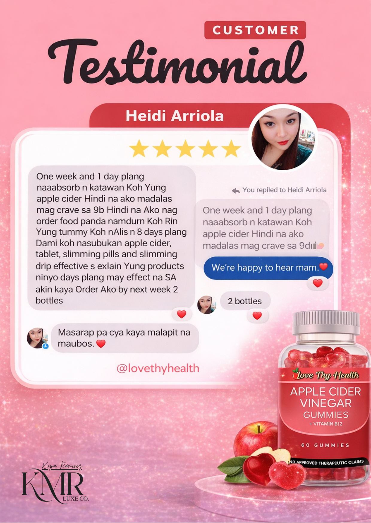 Apple Cider Vinegar testimonial
