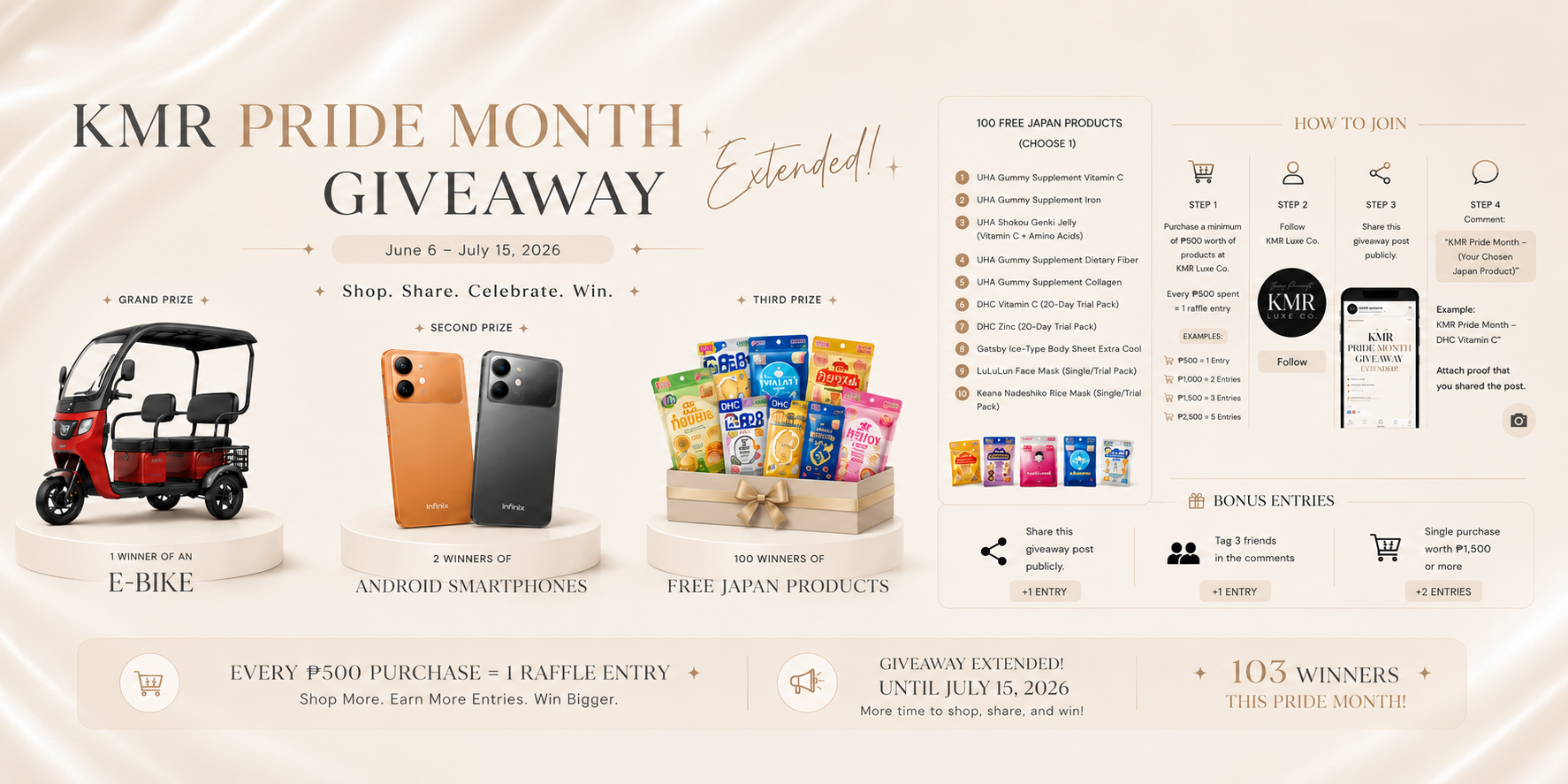 KMR Pride Month Giveaway Extended campaign details